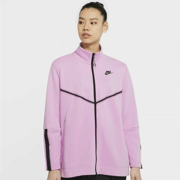 Nike Tech Pink Oversized Zip Io Jacket Coat Unisex Size Small - Picture 1 of 6